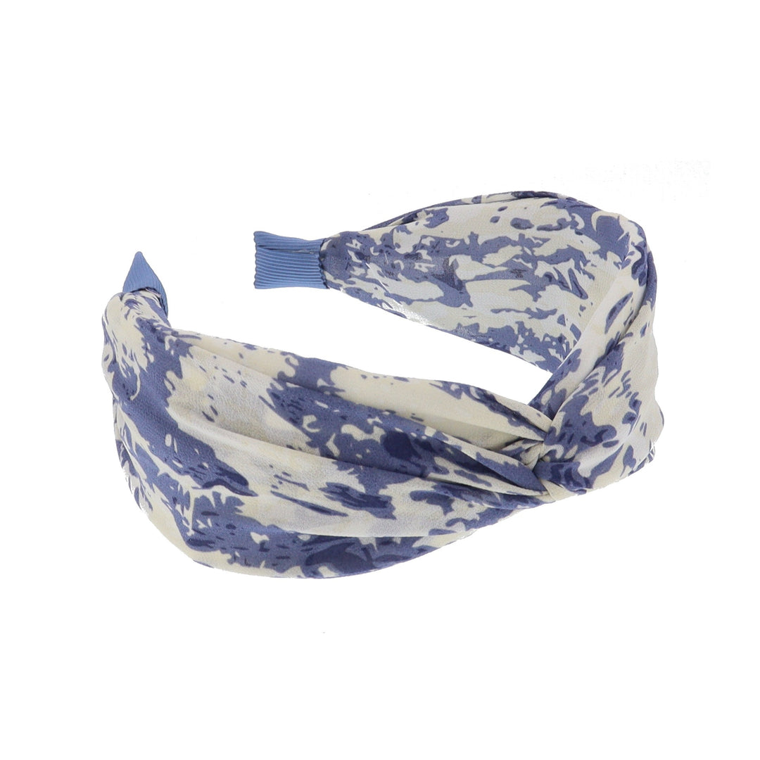 Women's Abstract Print Knot Headband In Blue