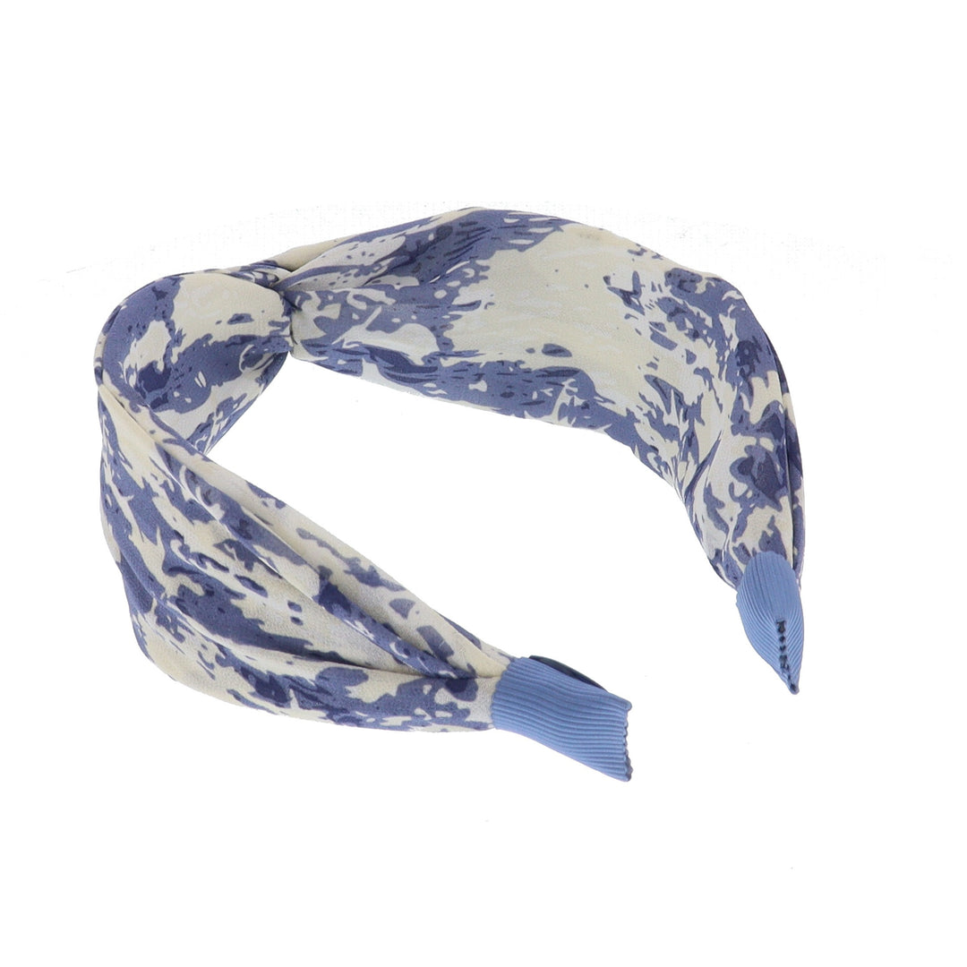 Women's Abstract Print Knot Headband In Blue