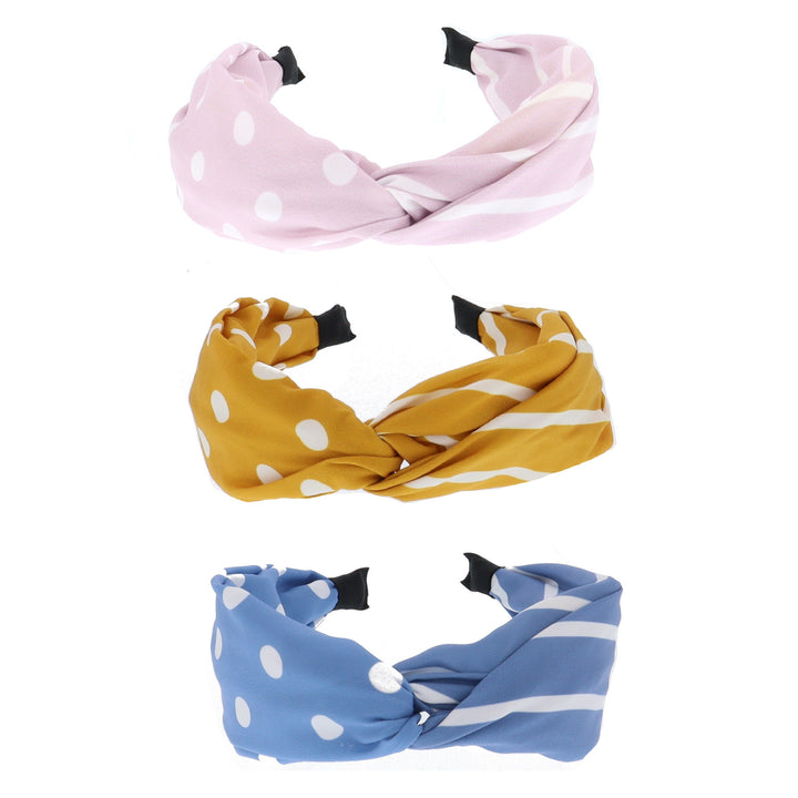 Women's Knot Band Headband With Spots and Stripes