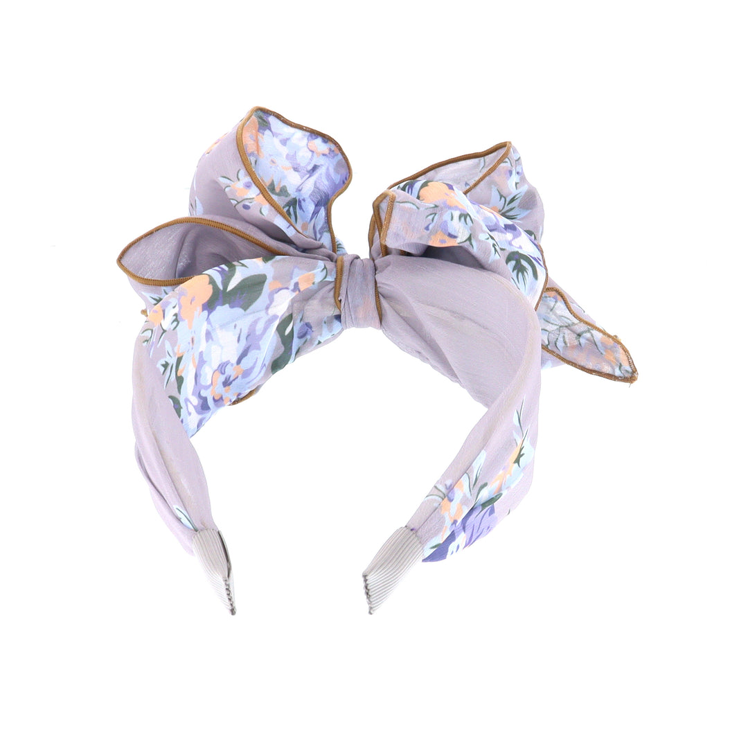 Women's Floral Print Wired Bow Headband