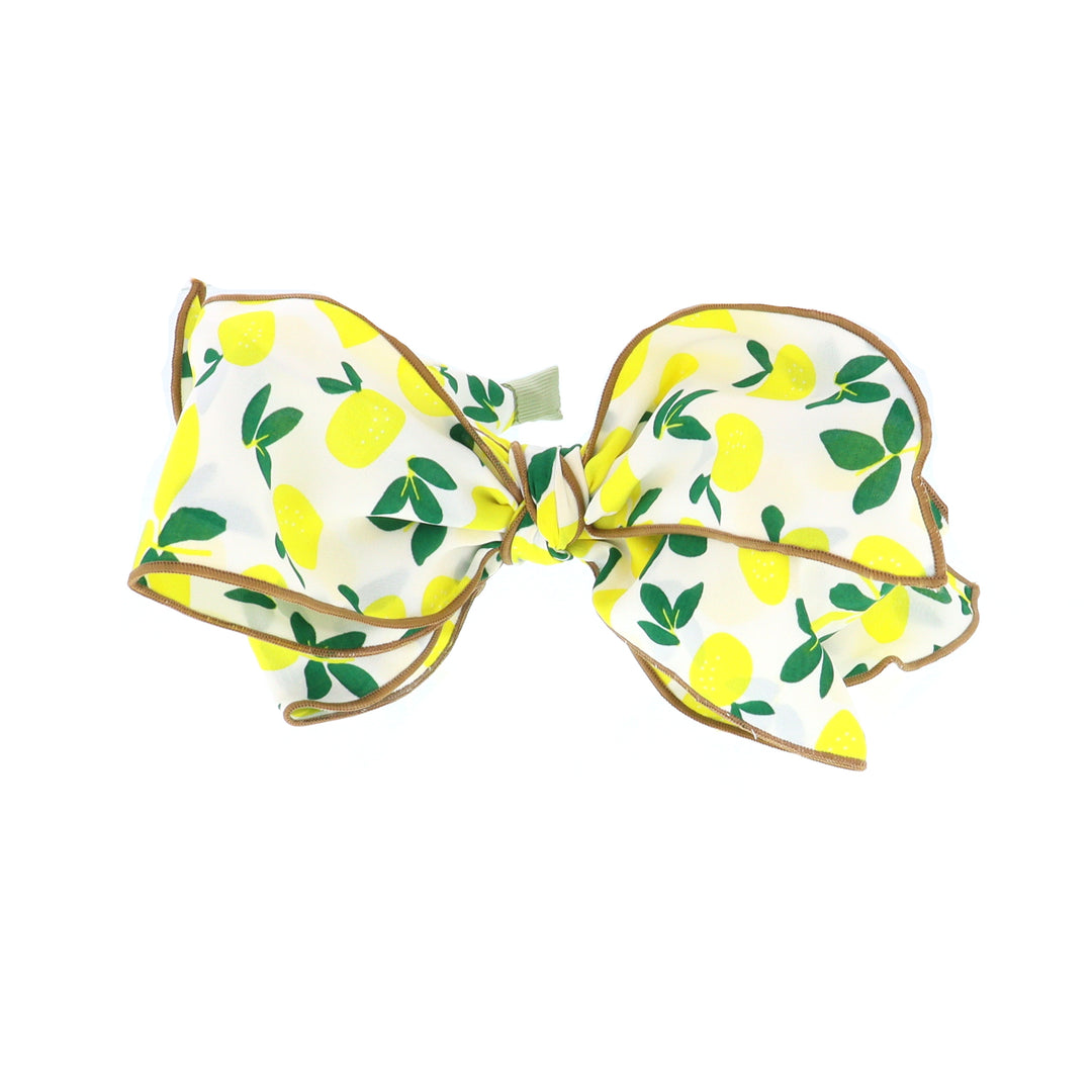 Women's Lemon Print Wired Bow Headband