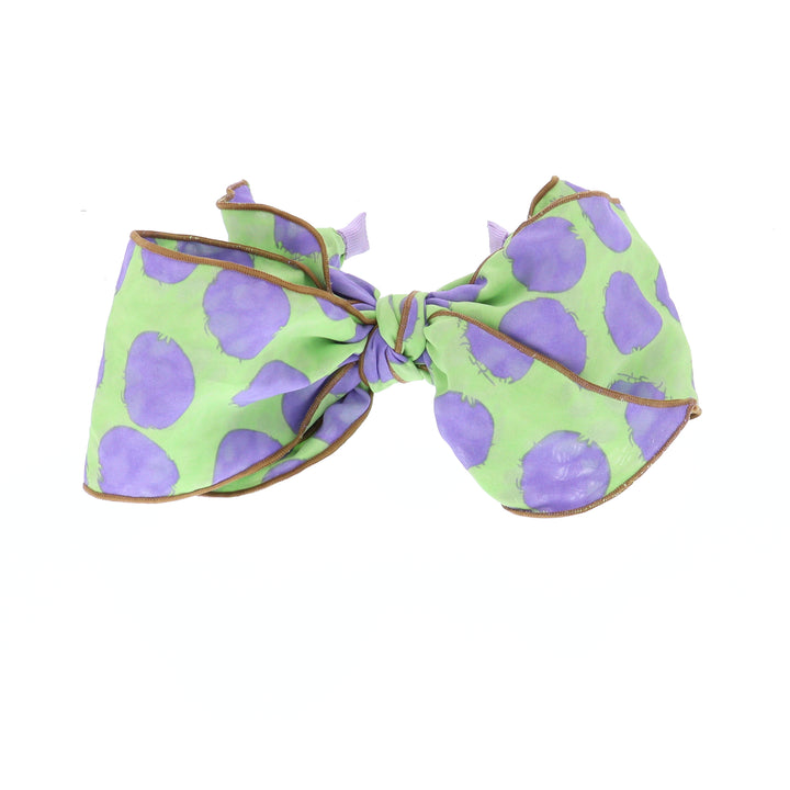 Women's Polka Dot Spotty Wired Bow Headband In Green/Purple