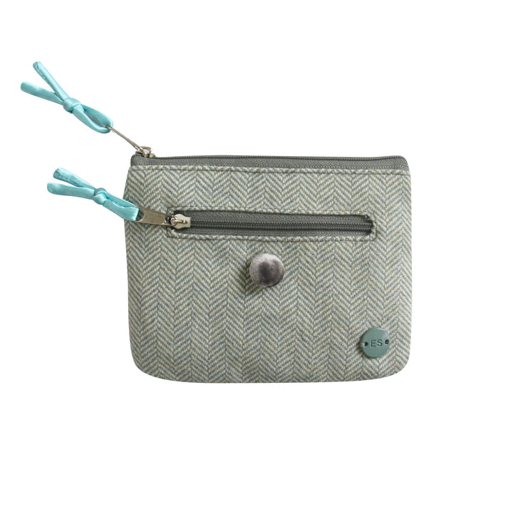 Green Herringbone & Skye Tweed Emily Coin Purse by Earth Squared