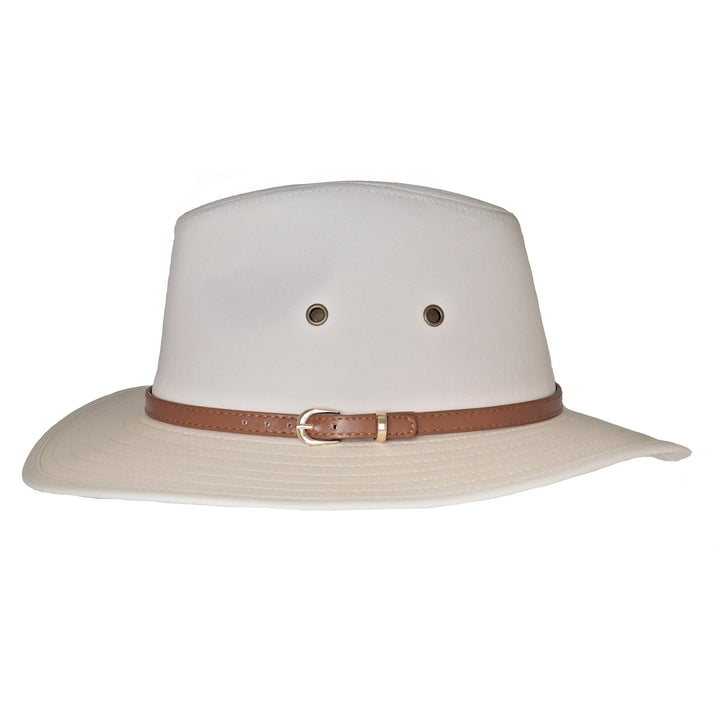 Classic Cotton Fedora Hat With Tan Brown Band