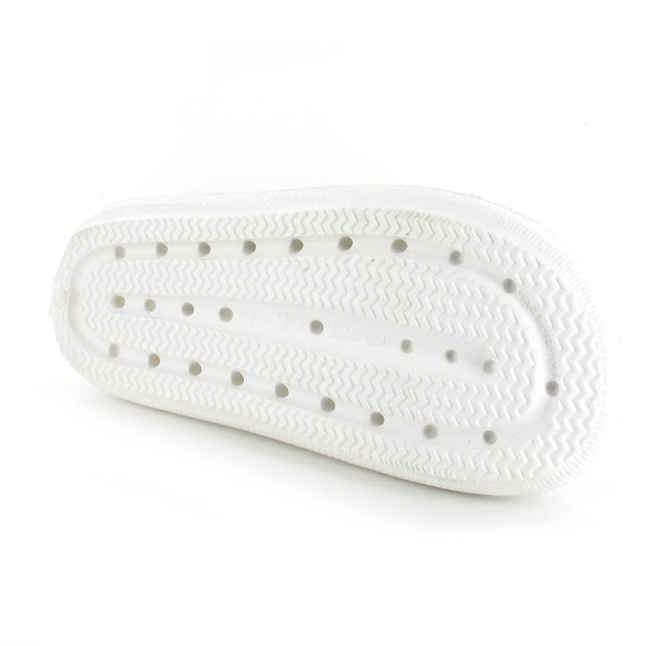 Ella Air Buckle Cushioned Lightweight Slip On Sandals In White