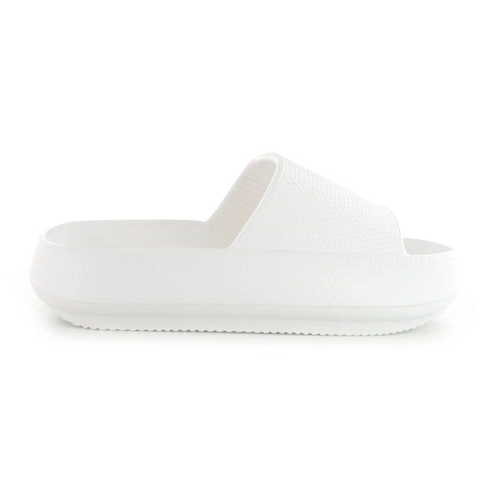 Ella Cloud Cushioned Lightweight Slip On Sliders In White