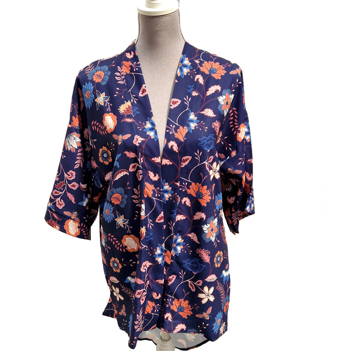 Kimono Wrap Cover Up - Navy Bee