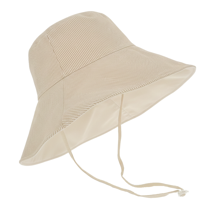 Ladies Wide Brim & Reversible Sun Hat UVF50+ Beige/Stripe