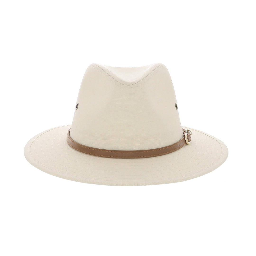 Classic Cotton Fedora Hat With Tan Brown Band