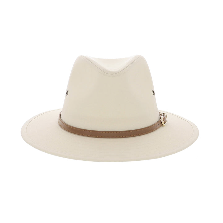 Classic Cotton Fedora Hat With Tan Brown Band