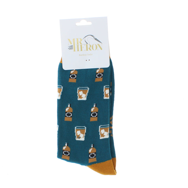 Mr Heron Mens Bamboo Whisky Socks (Teal)