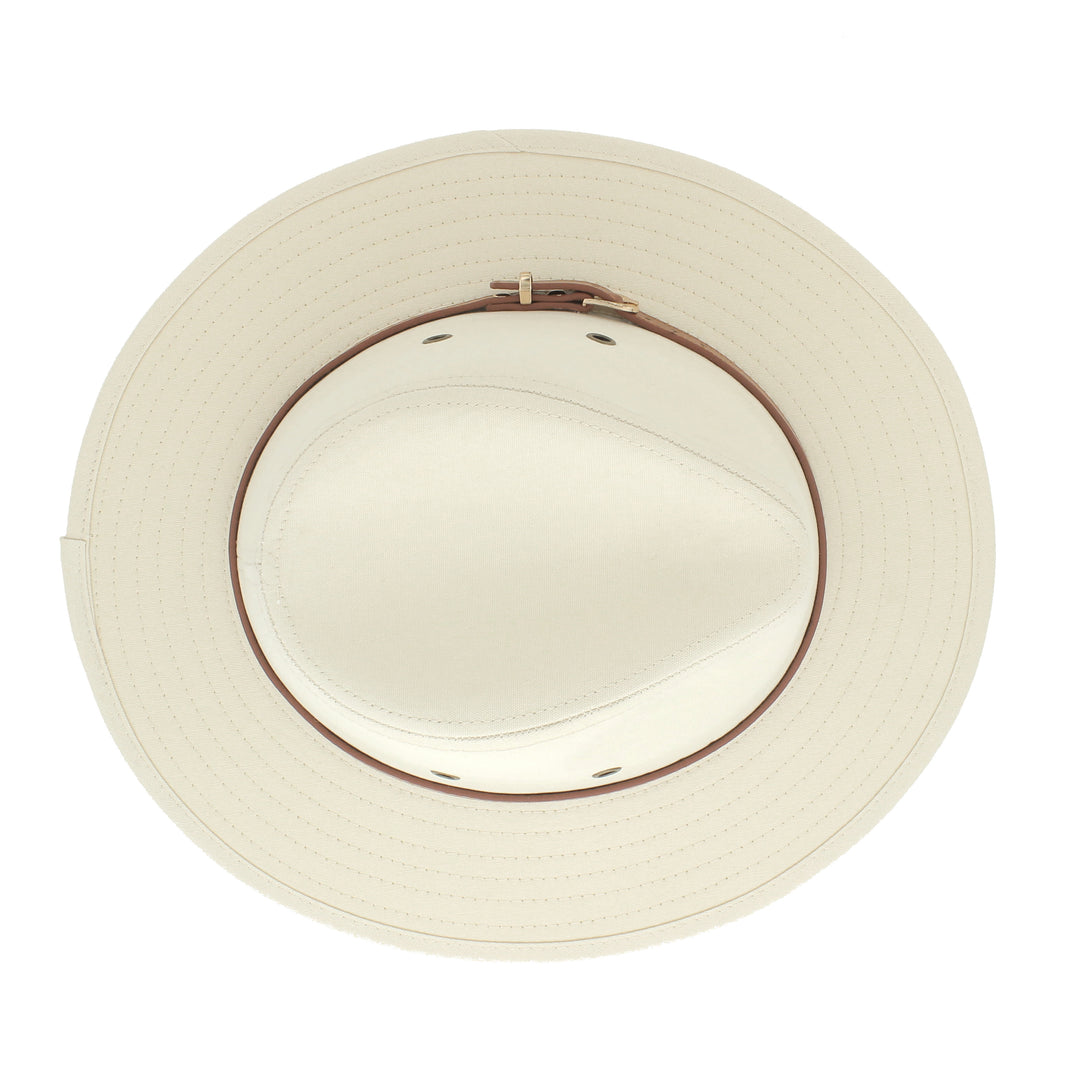 Classic Cotton Fedora Hat With Tan Brown Band