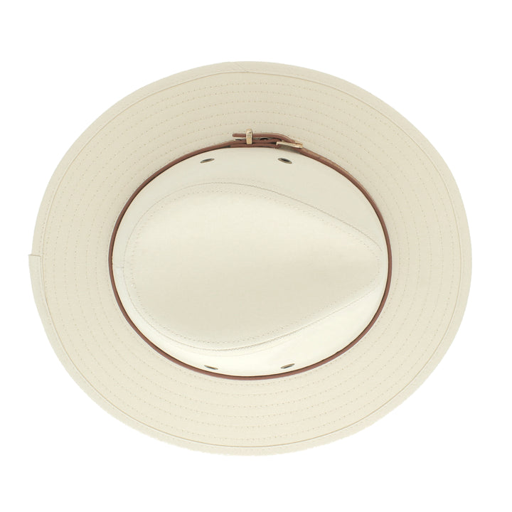 Classic Cotton Fedora Hat With Tan Brown Band