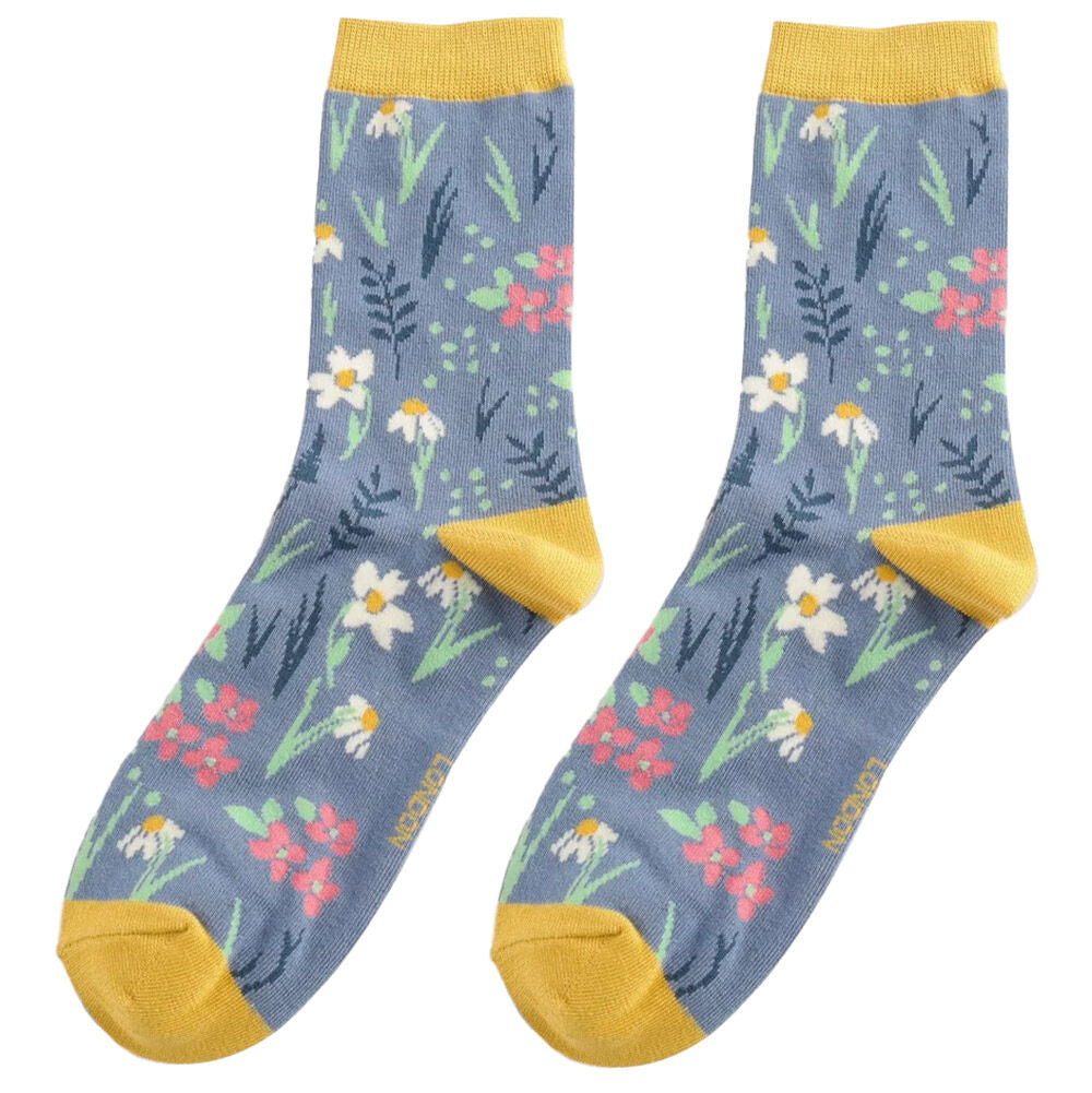 Miss Sparrow Bamboo Socks Meadow in Denim