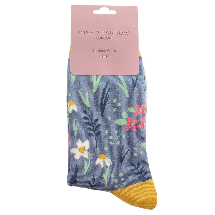 Miss Sparrow Bamboo Socks Meadow in Denim