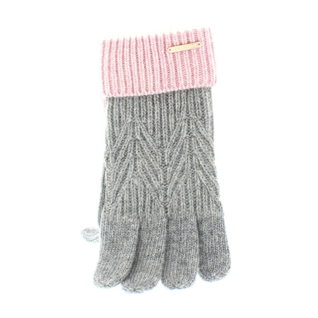 Alice Hannah Ella Cable Knit Gloves In Grey