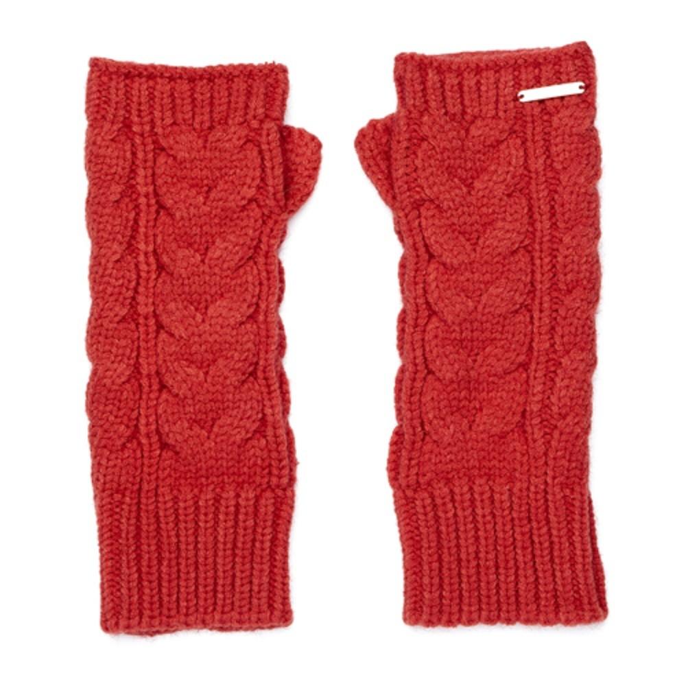 Madeline Knitted Armwarmers In Red From Alice Hannah