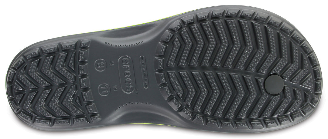 Crocs Adults Unisex Crocband Flip Flops In Graphite/Volt Green