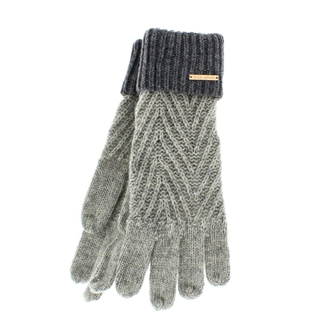 'Alesha' Grey Knitted Gloves From Alice Hannah
