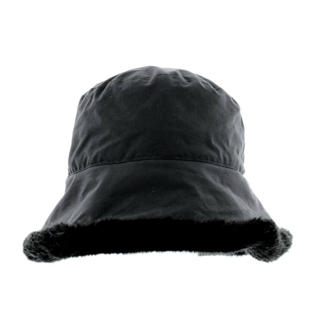 Failsworth Ladies Wax Bucket Hat with Faux Fur Trim