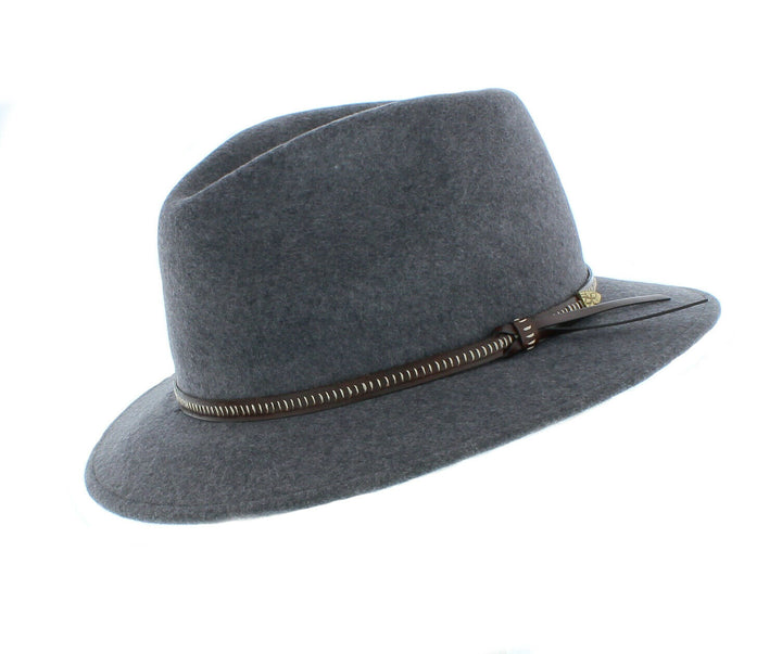 Curzon Classics Dover Grey Wool Crushable/Water Repellent Fedora Made in Italy