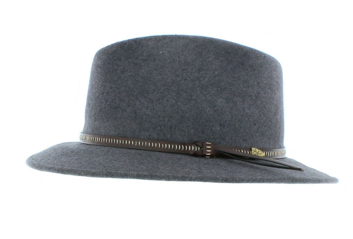 Curzon Classics Dover Grey Wool Crushable/Water Repellent Fedora Made in Italy