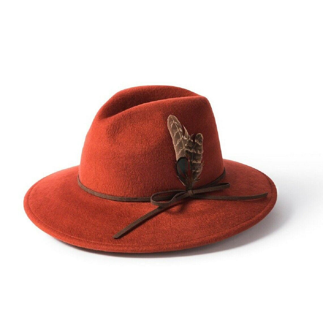 Failsworth Ladies 100% Wool Fedora Hat With Feather