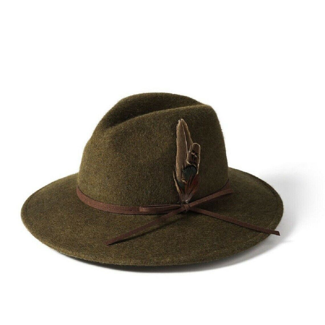 Failsworth Ladies 100% Wool Fedora Hat With Feather