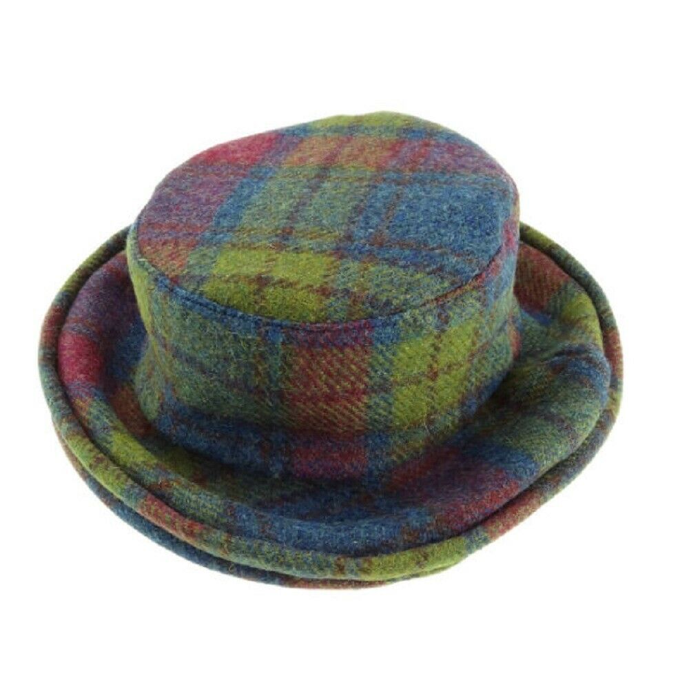 Glen Appin Ladies Harris Tweed Cloche Hat Colour Multi Check