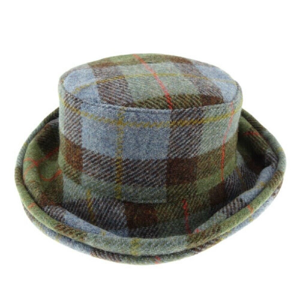 Glen Appin Ladies Harris Tweed Cloche Hat Gunn Tartan