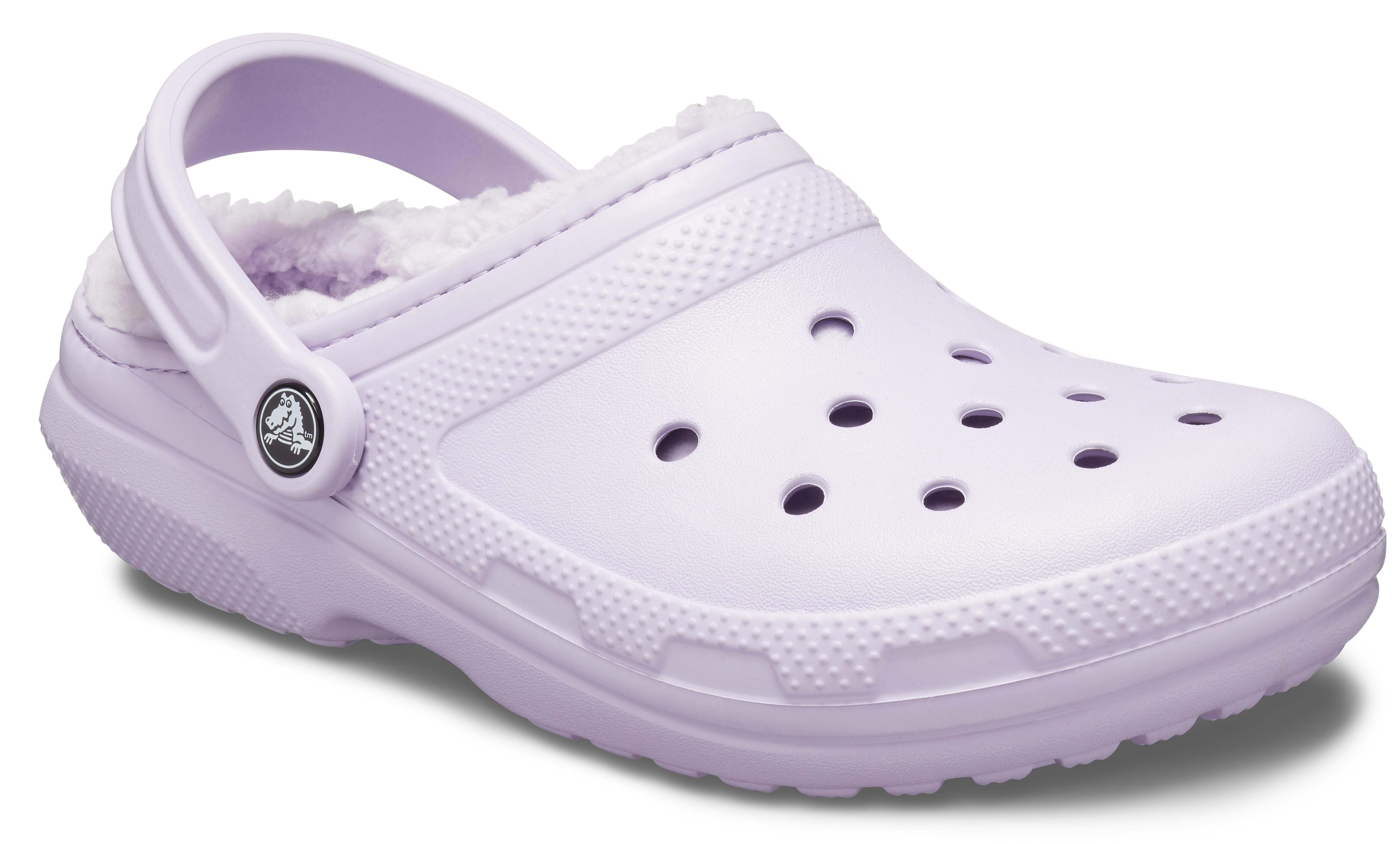 Light purple 2025 fuzzy crocs