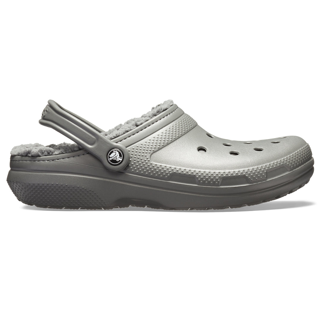 Crocs Adults Unisex Classic Lined Clogs In Slate Grey/Smoke