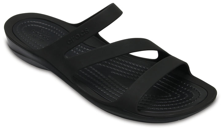 Crocs Womens Swiftwater Lightweight Slip Ons Sandals In Black