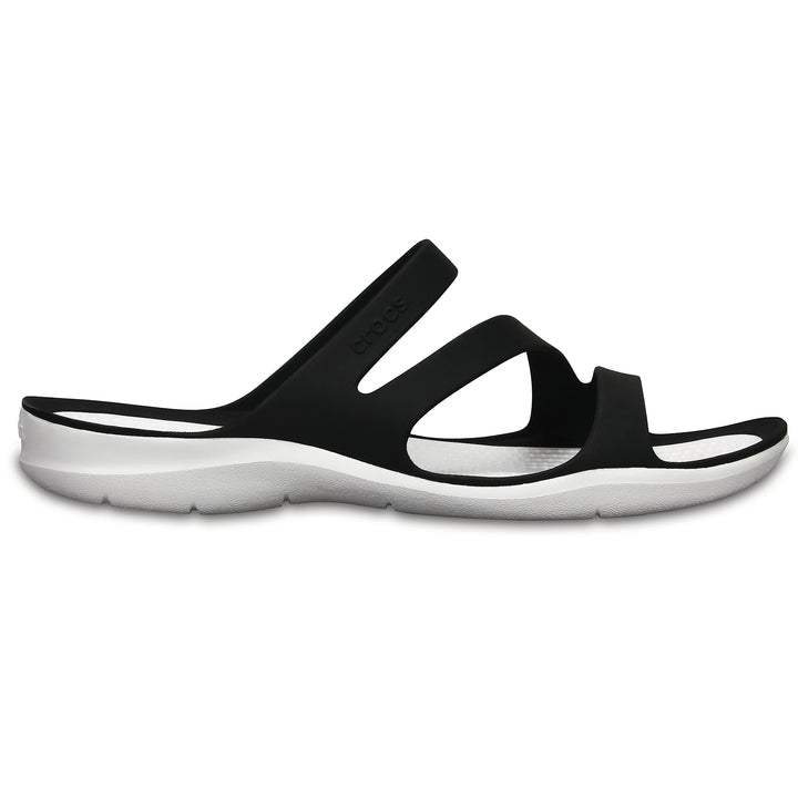 Crocs Womens Swiftwater Lightweight Slip Ons Sandals In Black/White