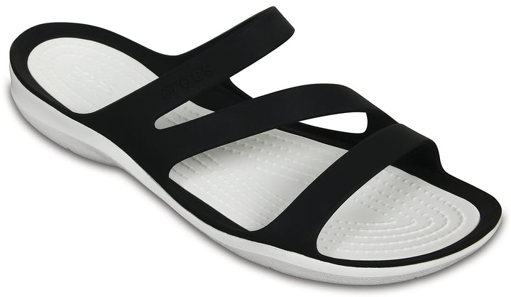 Crocs Womens Swiftwater Lightweight Slip Ons Sandals In Black/White