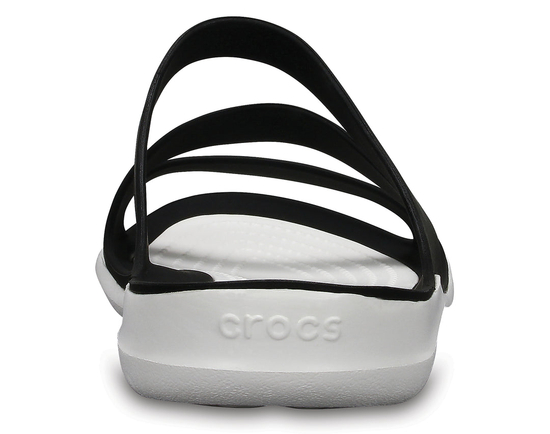 Crocs Womens Swiftwater Lightweight Slip Ons Sandals In Black/White