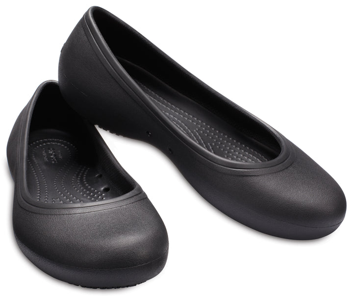 Crocs Womens At Work Flat Ballet Shoes In Black