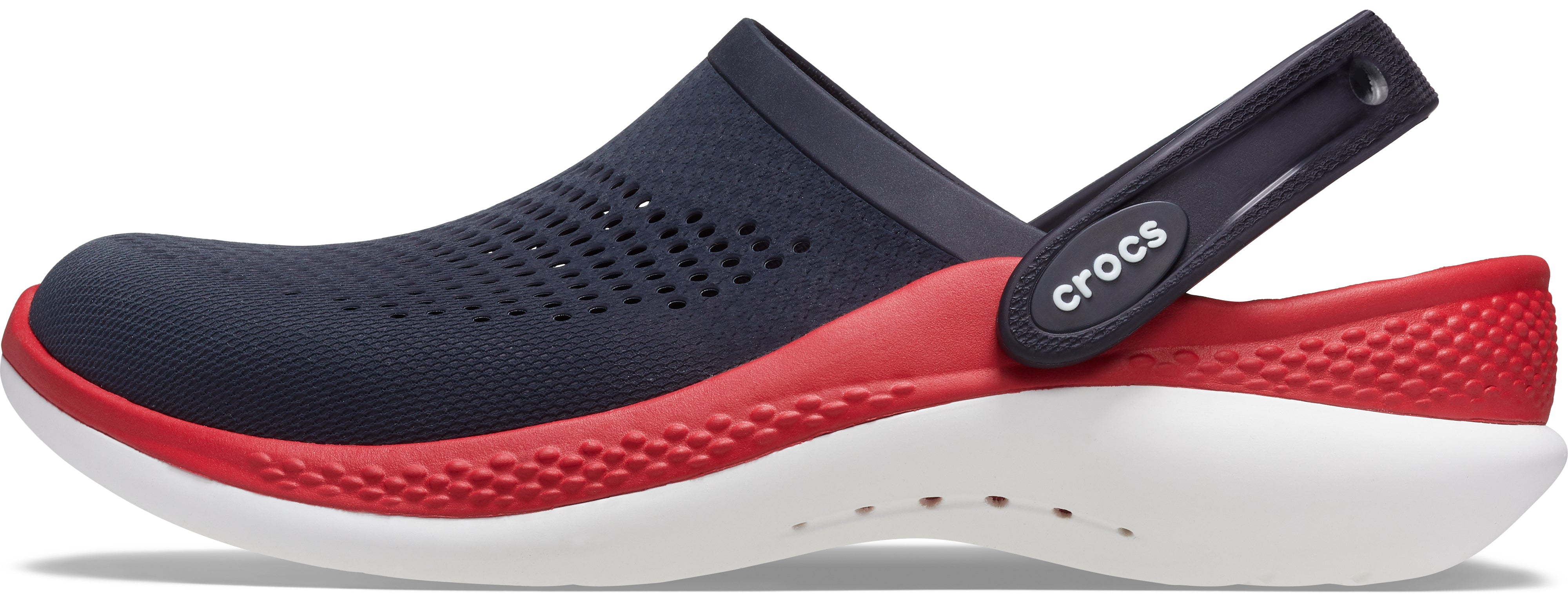 Crocs literide hot sale black red