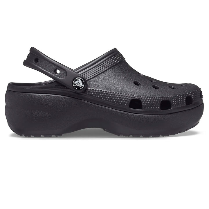 Crocs Womens Classic Platform Lightweight Slip On Clogs Sandals In Black