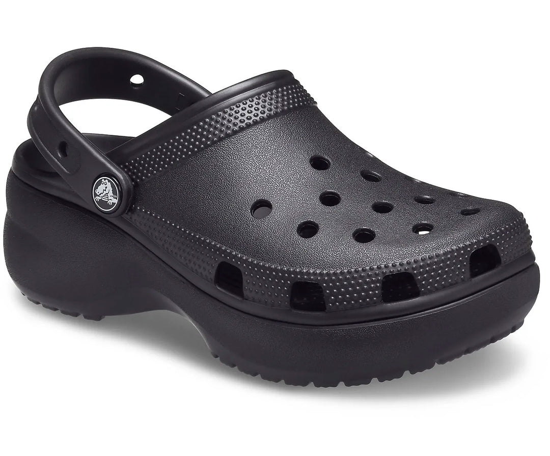 Crocs Womens Classic Platform Lightweight Slip On Clogs Sandals In Black