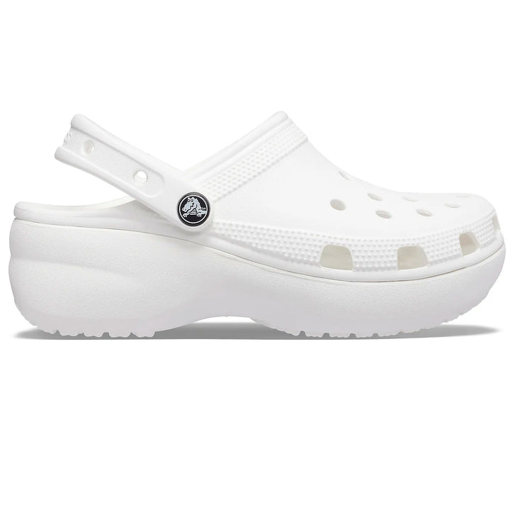 Crocs Womens Classic Platform Lightweight Slip On Clogs Sandals In White