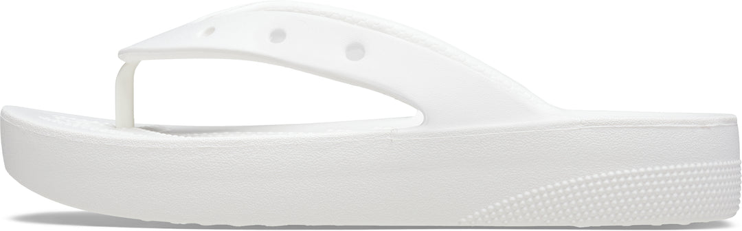 Crocs Womens Classic Platform Slip On Flip Flops In White