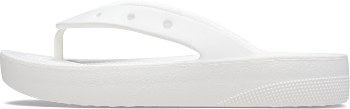 Crocs Womens Classic Platform Slip On Flip Flops In White