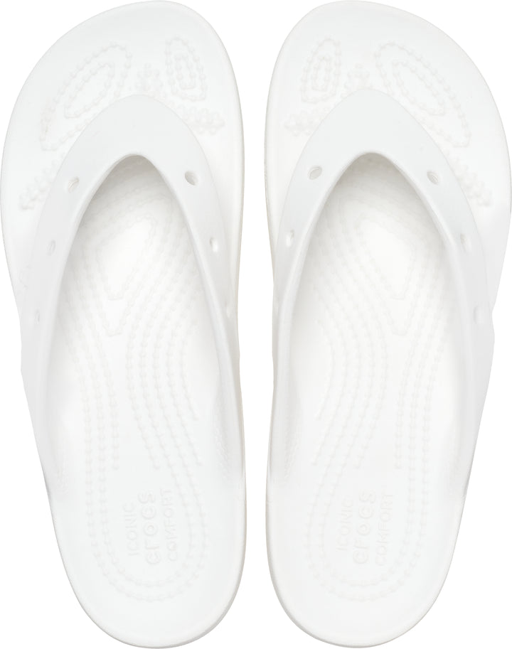 Crocs Womens Classic Platform Slip On Flip Flops In White