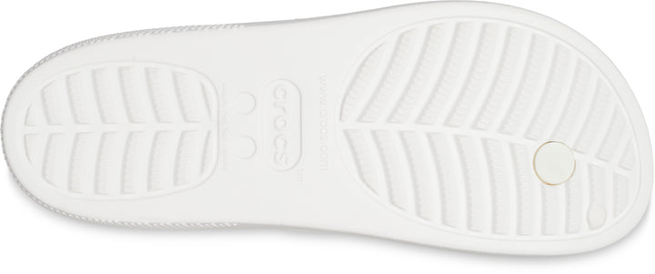 Crocs Womens Classic Platform Slip On Flip Flops In White