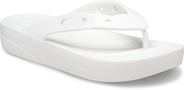 Crocs Womens Classic Platform Slip On Flip Flops In White