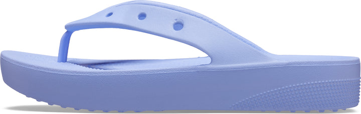 Crocs Womens Classic Platform Slip On Flip Flops In Moon Jelly