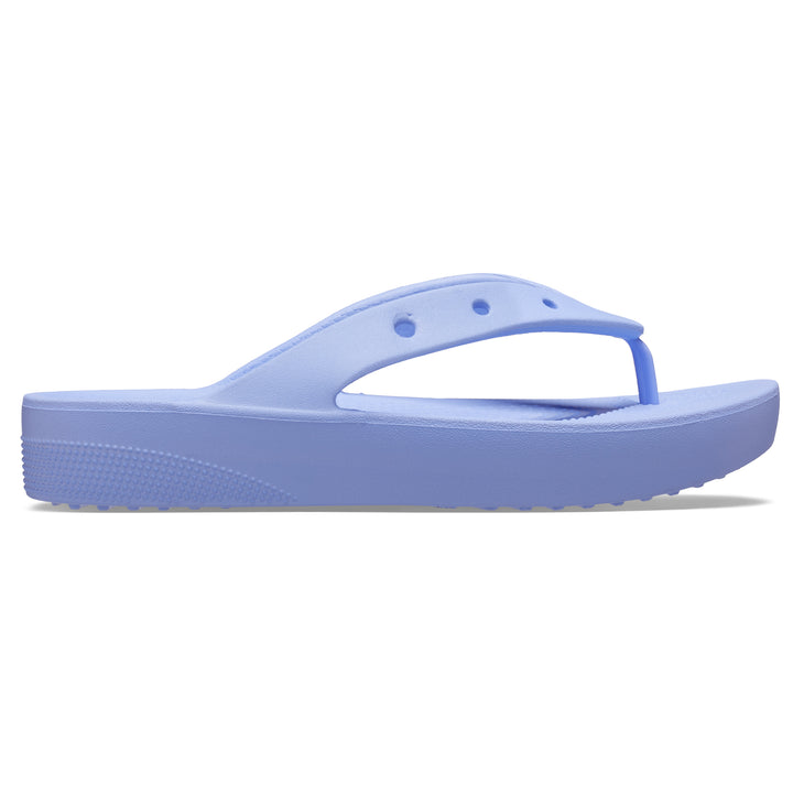 Crocs Womens Classic Platform Slip On Flip Flops In Moon Jelly