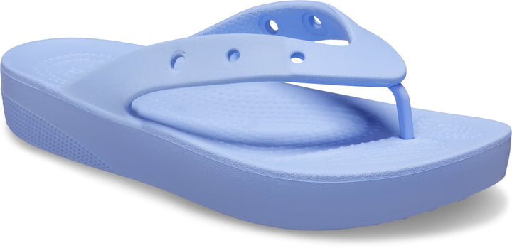 Crocs Womens Classic Platform Slip On Flip Flops In Moon Jelly