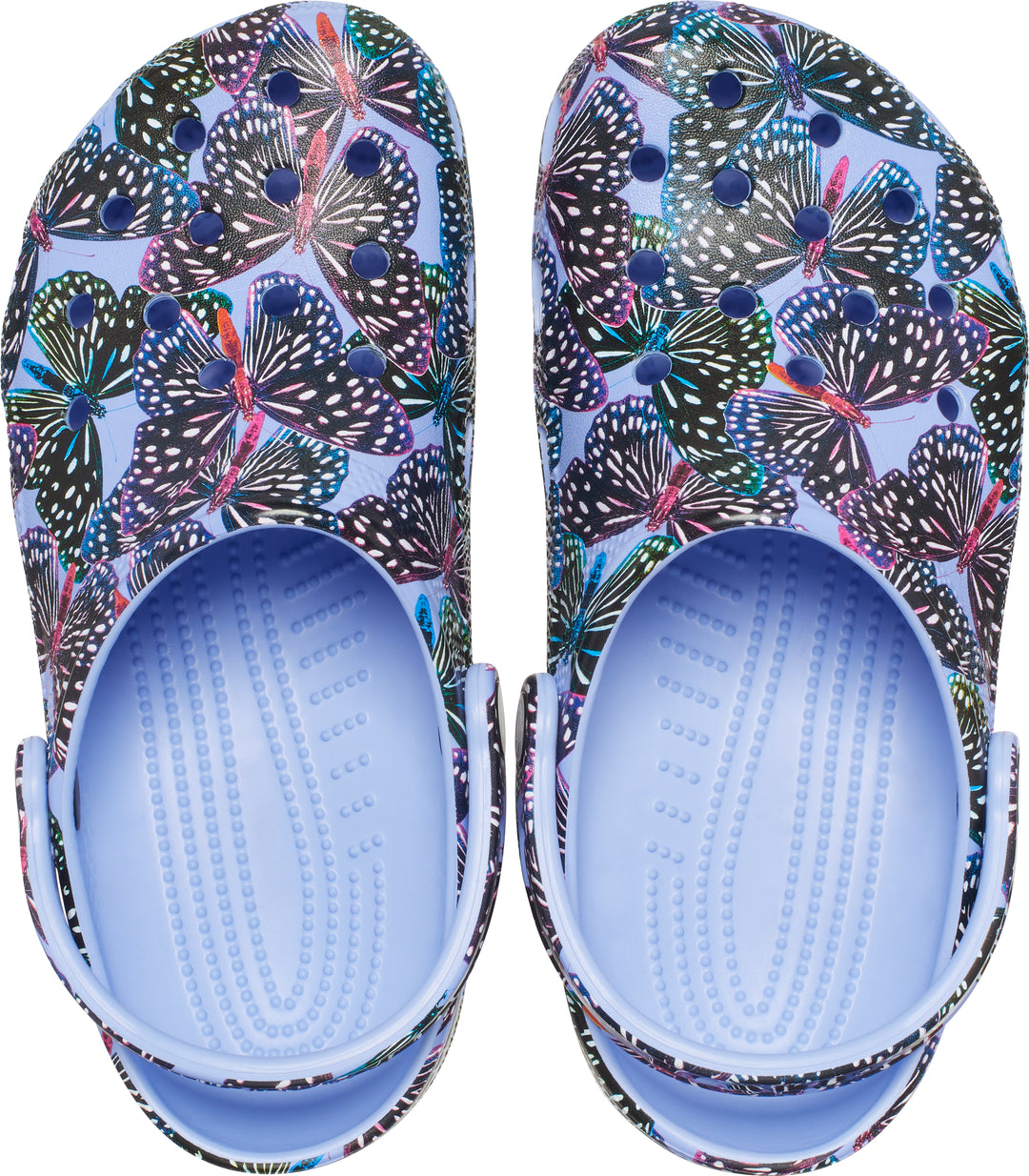 Crocs Adults Unisex Classic Clogs In Moon Jelly/Butterfly